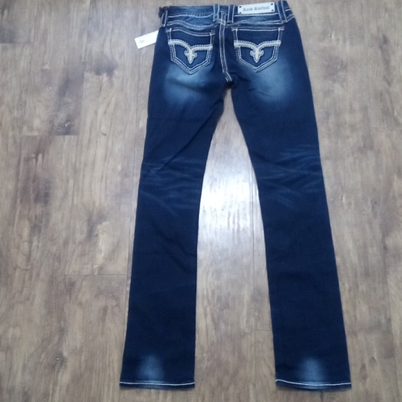 Rock Revival Women's 26 Straight Blair Embellished Faux Leather NWT - Picture 6 of 12